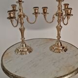 Pair of candelabras, brass candle holders