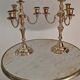 Pair of candelabras, brass candle holders