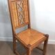 Lot de 6 chaises brutalistes en bois et rotin