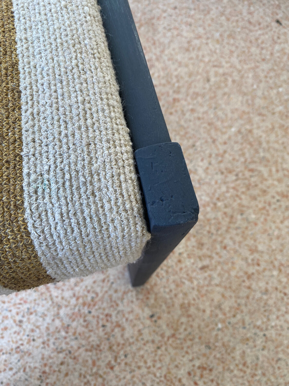 2 wooden chairs and vintage fabric