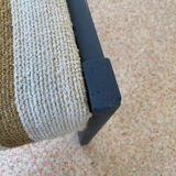 2 wooden chairs and vintage fabric