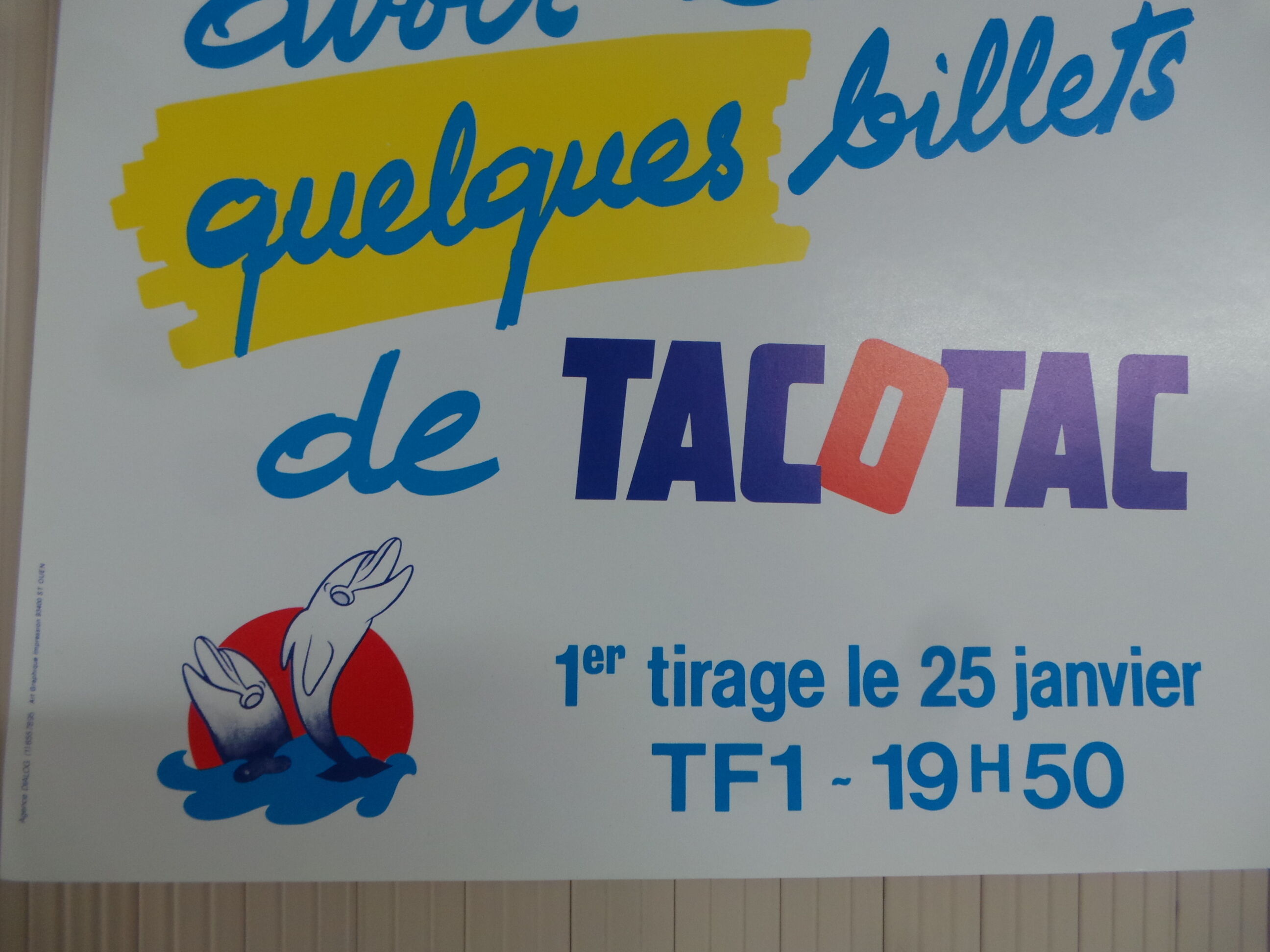 Original national lottery poster good news tac o tac