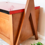 Teak and formica toy chest