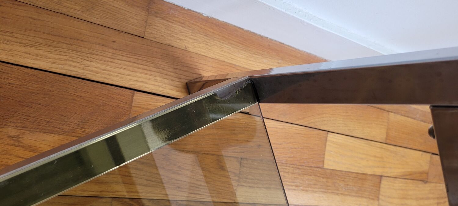 Chrome shelf and smoked glass 70s