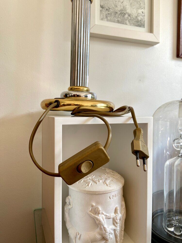 Le Dauphin lamp in silver and gold metal