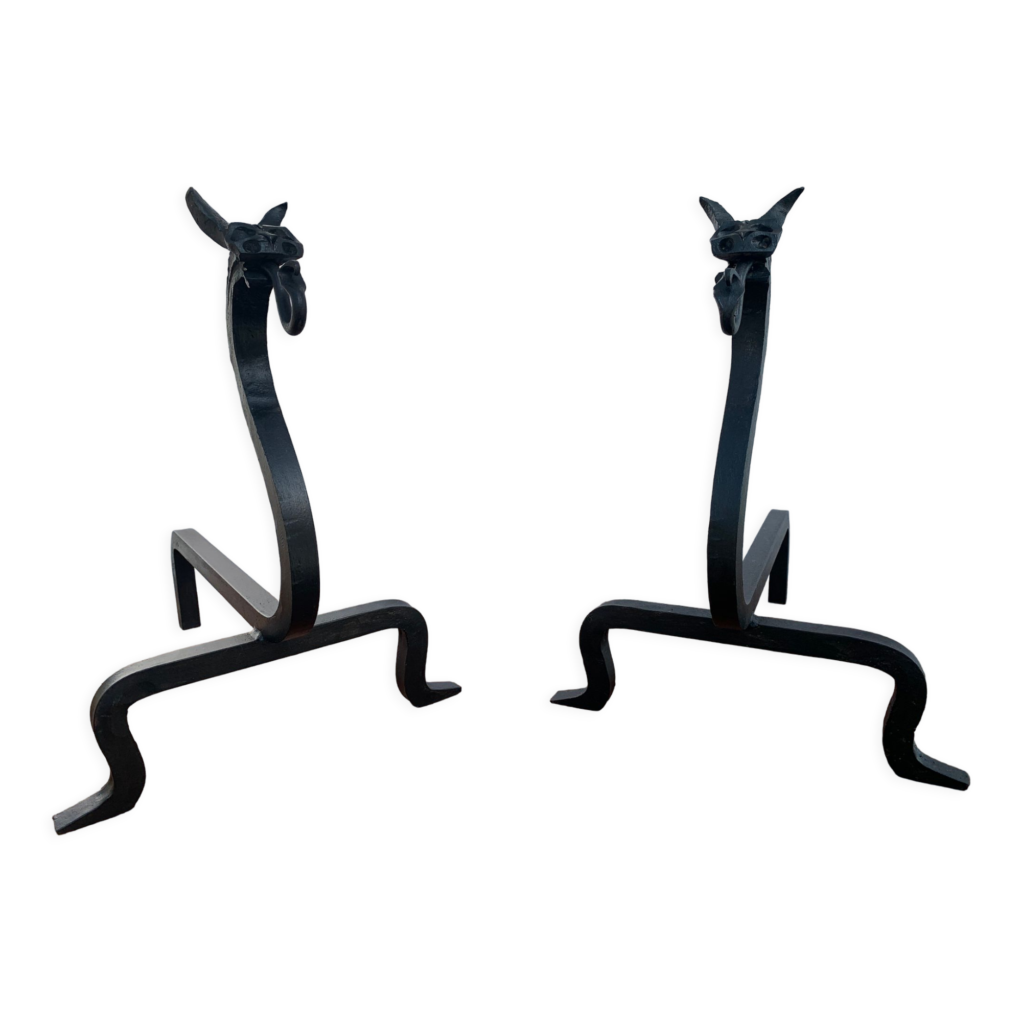 Pair of wrought iron pegs 1960