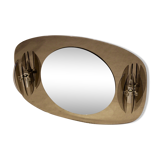 Miroir en verre italien à deux tons avec appliques en verre
