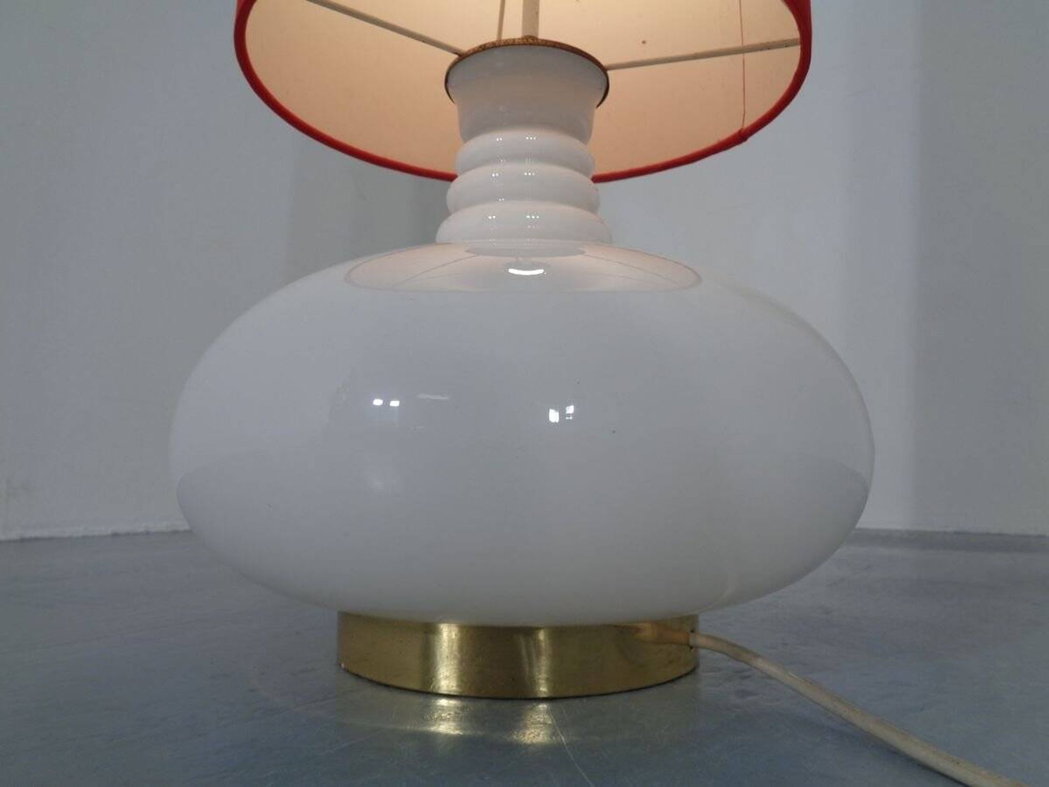 Floor lamp with illuminated glass stand from Doria Leuchten, 1960s.