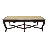 Banquette à entrecroise de style Régence en cannage
