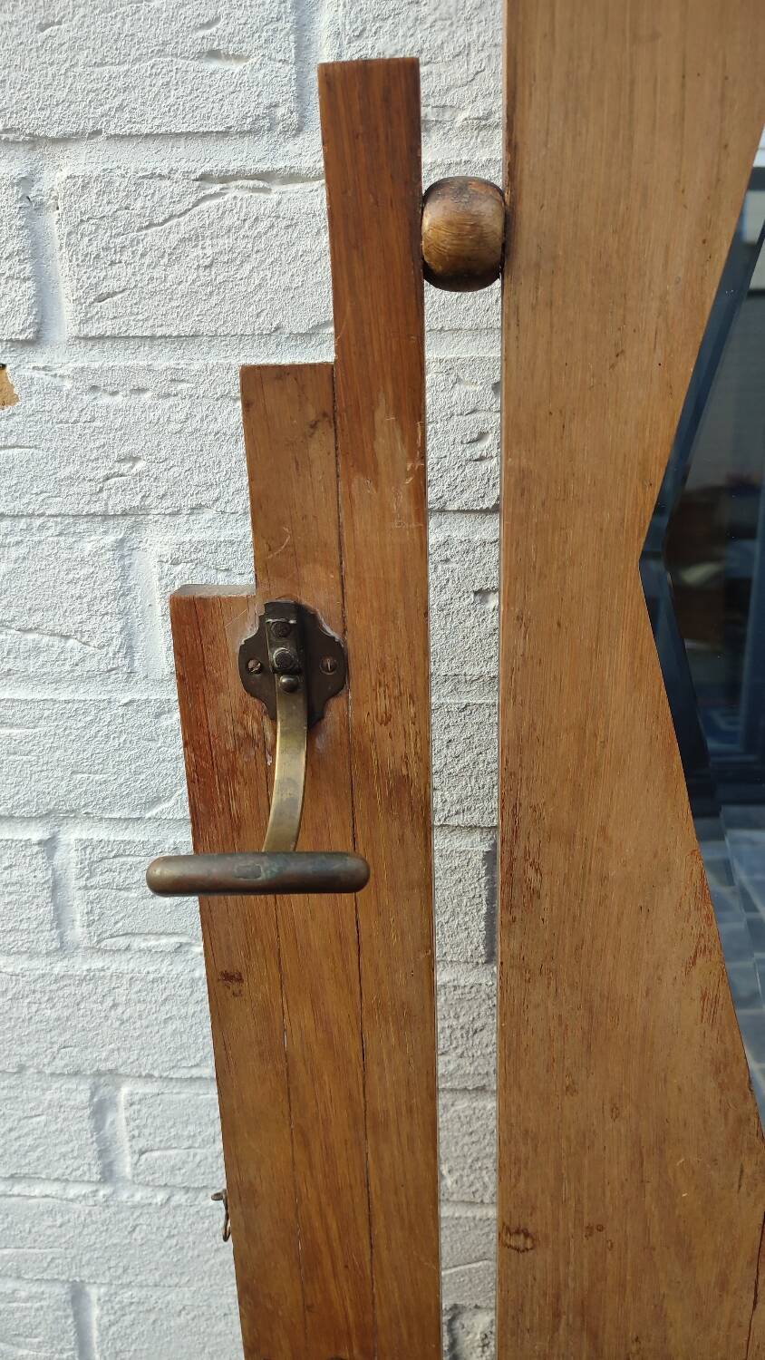 Art Deco coat rack in oak