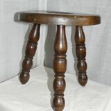 Vintage turned wood tripod stool 1950-60