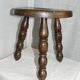 Vintage turned wood tripod stool 1950-60