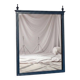 Restored vintage mirror in navy blue, Louis XVI style.