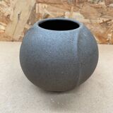 Ancien vase boule céramique grise vintage