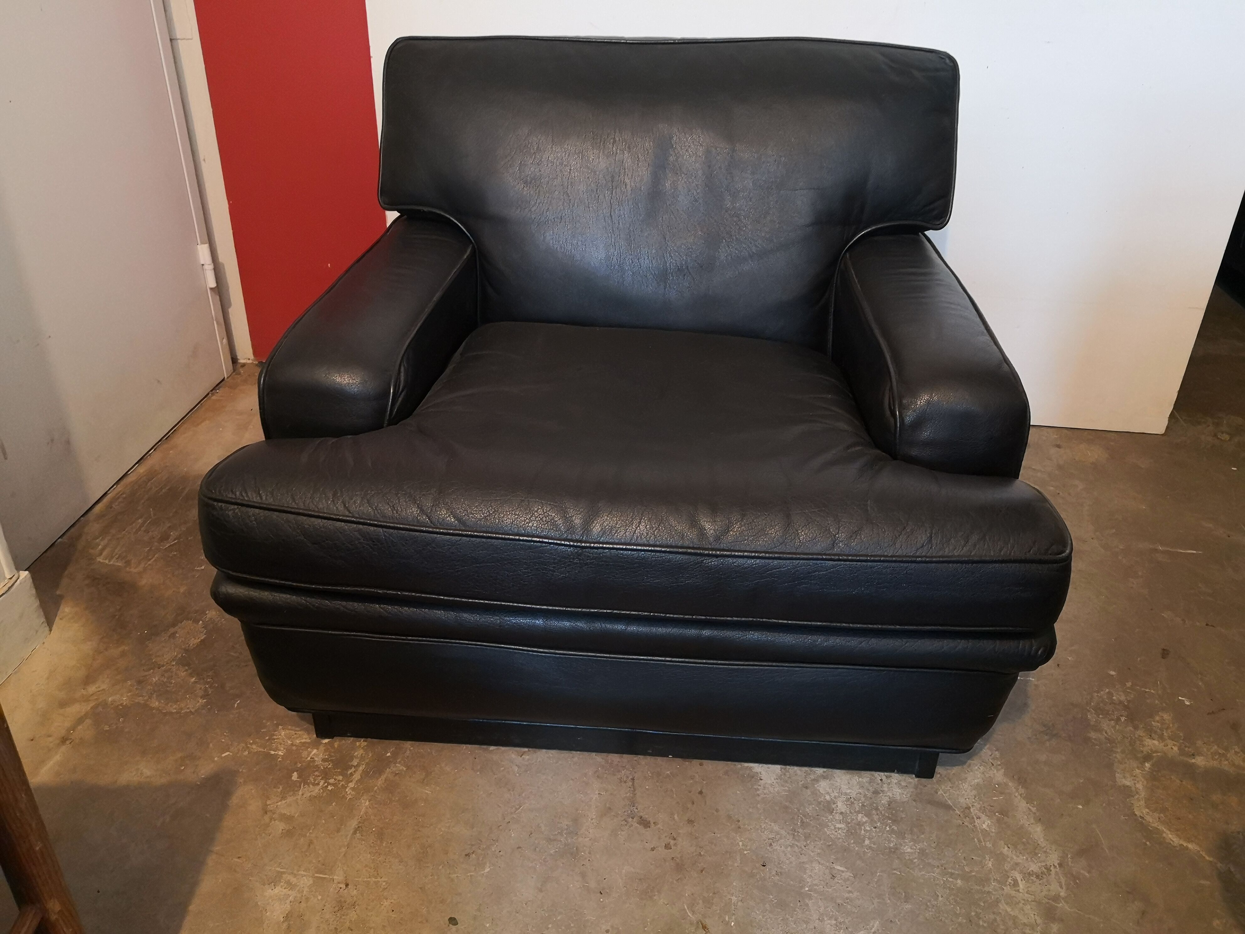 Black leather armchair