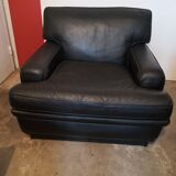 Black leather armchair
