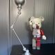 Jieldé lamp with 2 arms, clear matte varnish, industrial vintage.