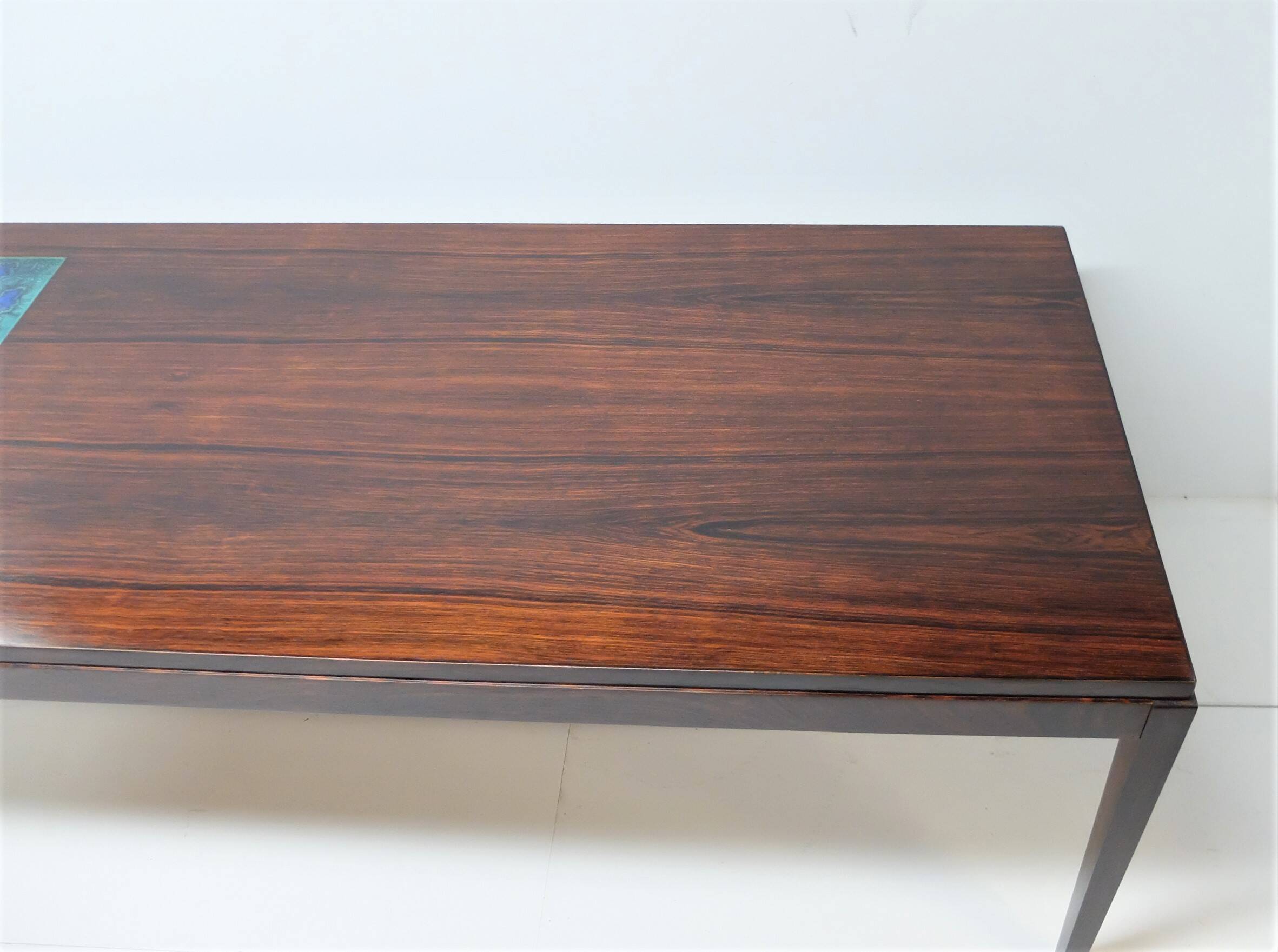 Scandinavian Coffee Table 1960, In Rosewood and Ceramic Tiles