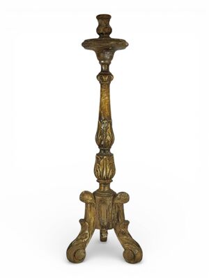 chandelier en bois doré