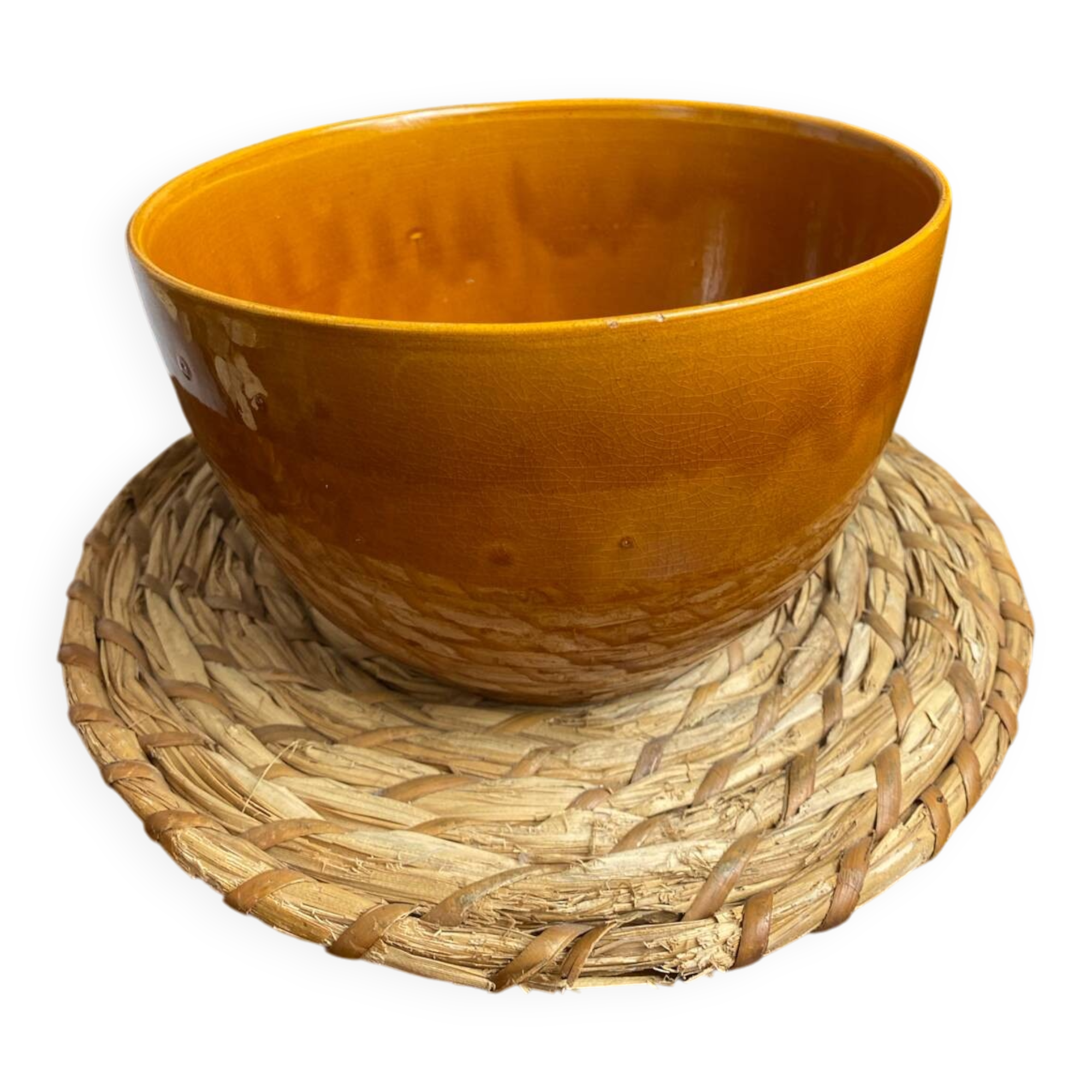 Glazed ceramic salad bowl