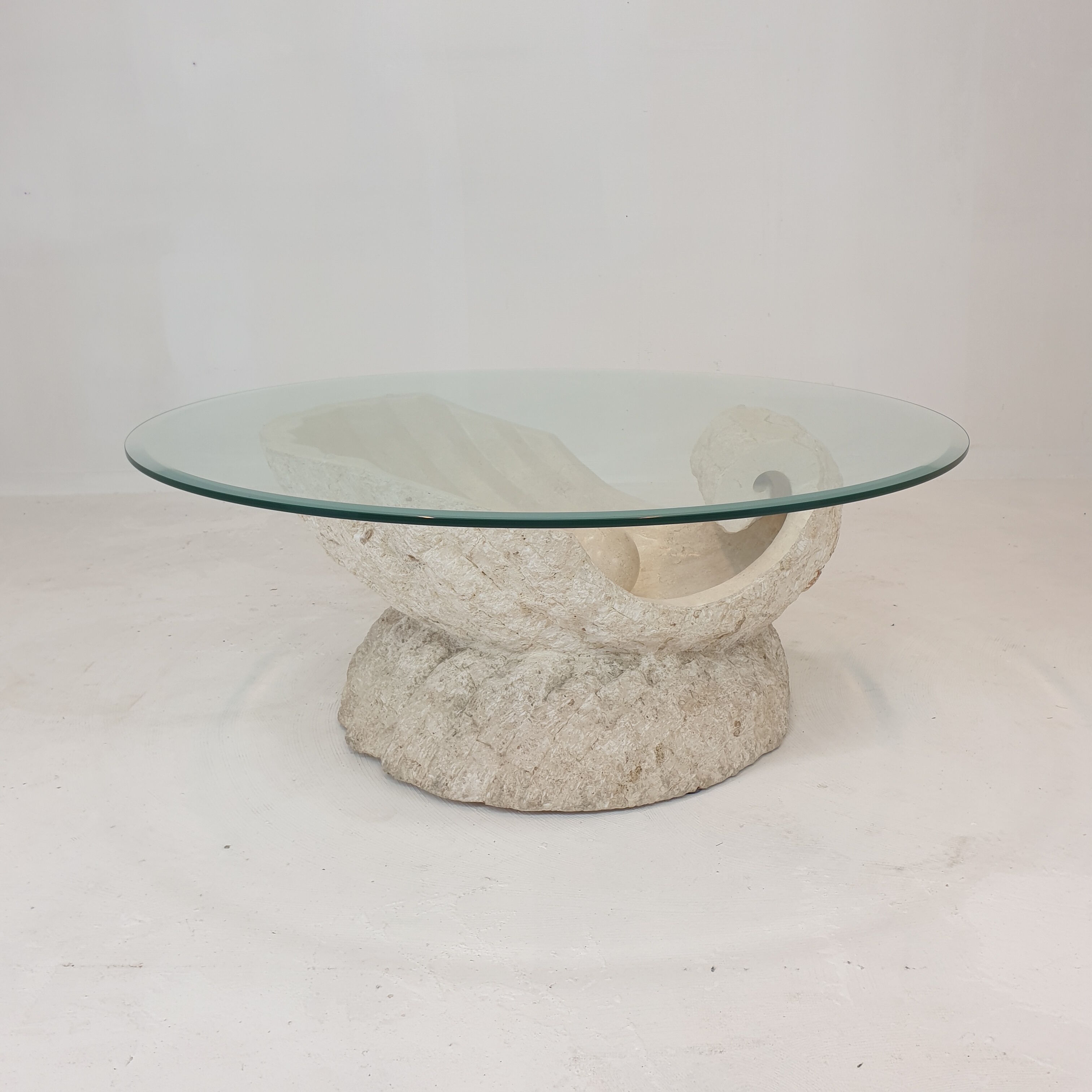 Magnussen ponte mactan stone shell coffee table, 1980s