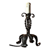 Old metal lamp and fake candle