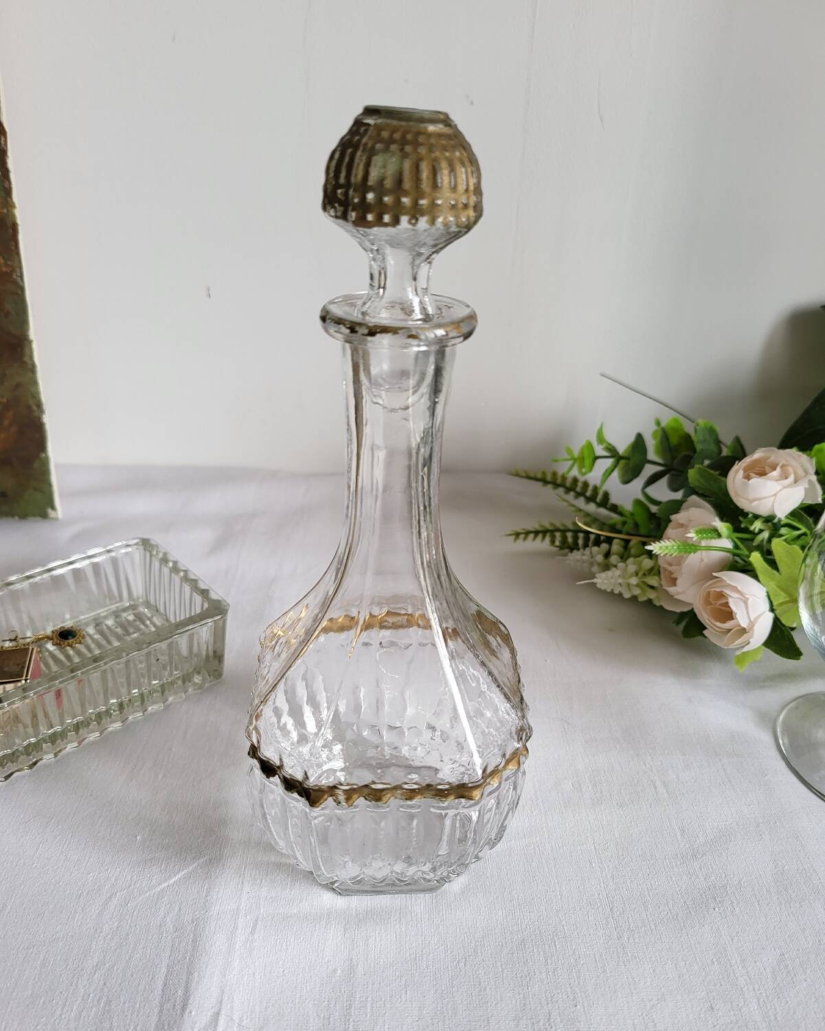 Antique glass decanter for digestive liqueur