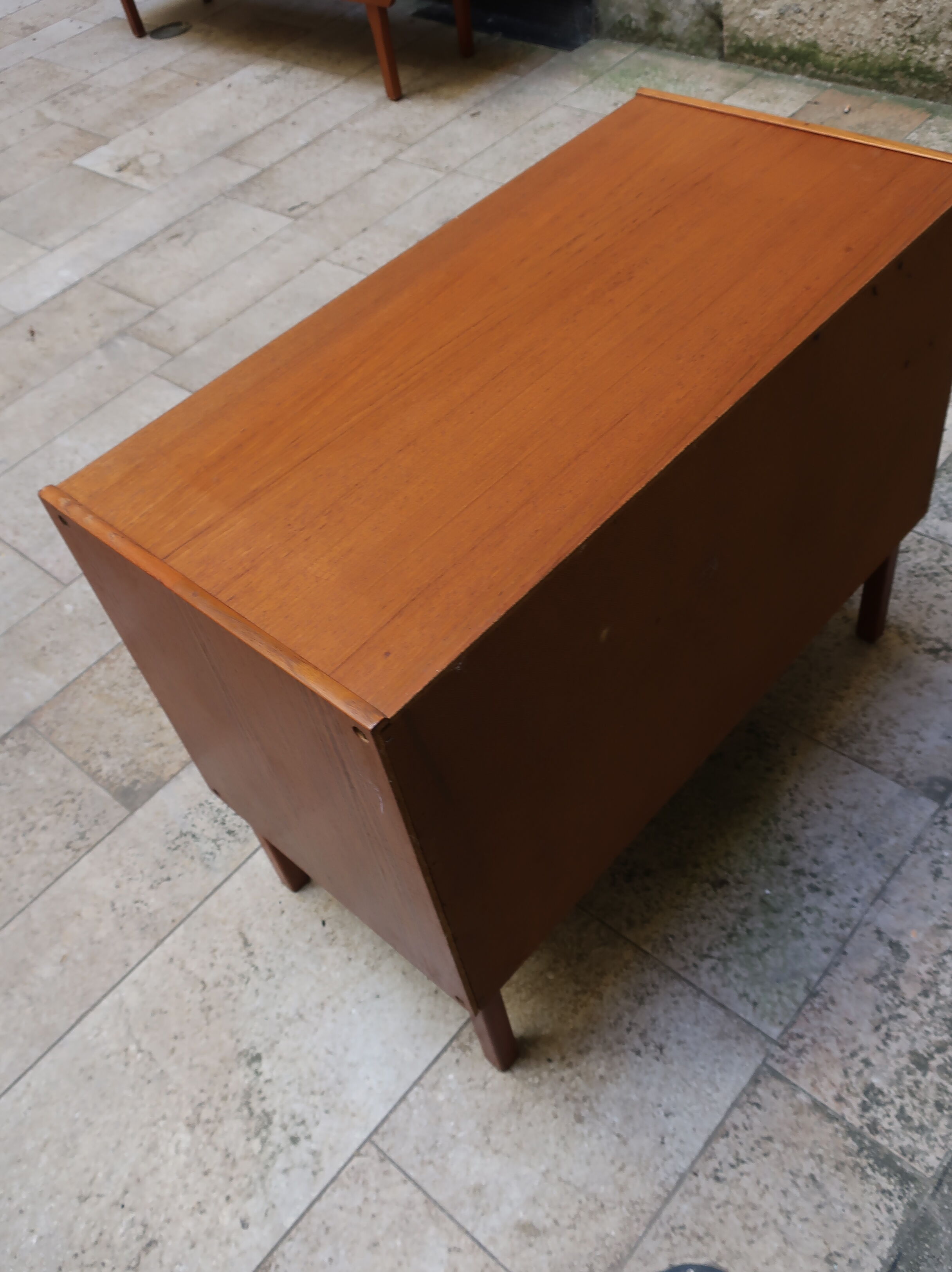Two-door teak storage unit from the 1960s