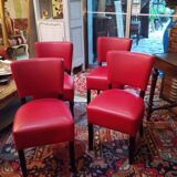 4 red chairs