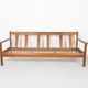 Danish design teak sofa with green striped cushions, 1960's
