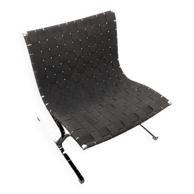 Fauteuil Luar, noir, par Ross Littell pour ICF de Padova, Italie, années 1960.