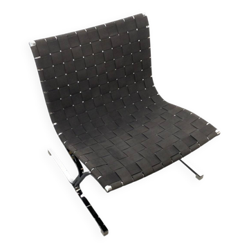Luar lounge chair, black, by Ross Littell for ICF de Padova, Italy, 1960s.