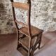 Chaise échelle de bibliothèque en chêne français antique – Tabouret escamotable