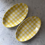 Pair of earthenware serving dishes from Salins pottery