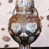 Vase potiche  en ceramique et argent orientaliste Maroc