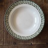 Set of 12 green patterned soup plates, Badonviller earthenware