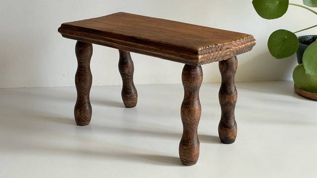 TABOURET Vintage BOIS Tourné