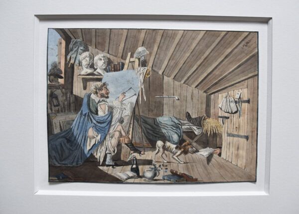 Ecole Française Du XIX° Siècle, Un Artiste Bohème, Aquarelle