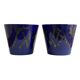 Set of 2 blue West German ceramic planters / flower pots