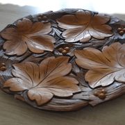Carved wooden platter/plate from the 1950s.