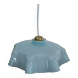 Old pendant lamp in opaline blue glass