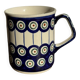 Mug en grès émaillé bleu de Bolesławiec H9,5 D11