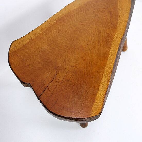 Vintage Brutalist coffee table / Side table in solid wood - 1960s