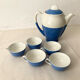Blue and white Saint-Amand coffee service