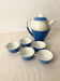 Blue and white Saint-Amand coffee service