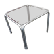 Table basse vintage chrome et verre fumé marron