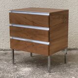 Vintage rosewood chest of drawers aluminum and chrome 1960