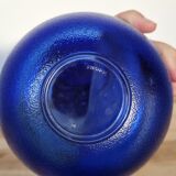 Set of eight ramekin bowls blue glass cups made in vintage France