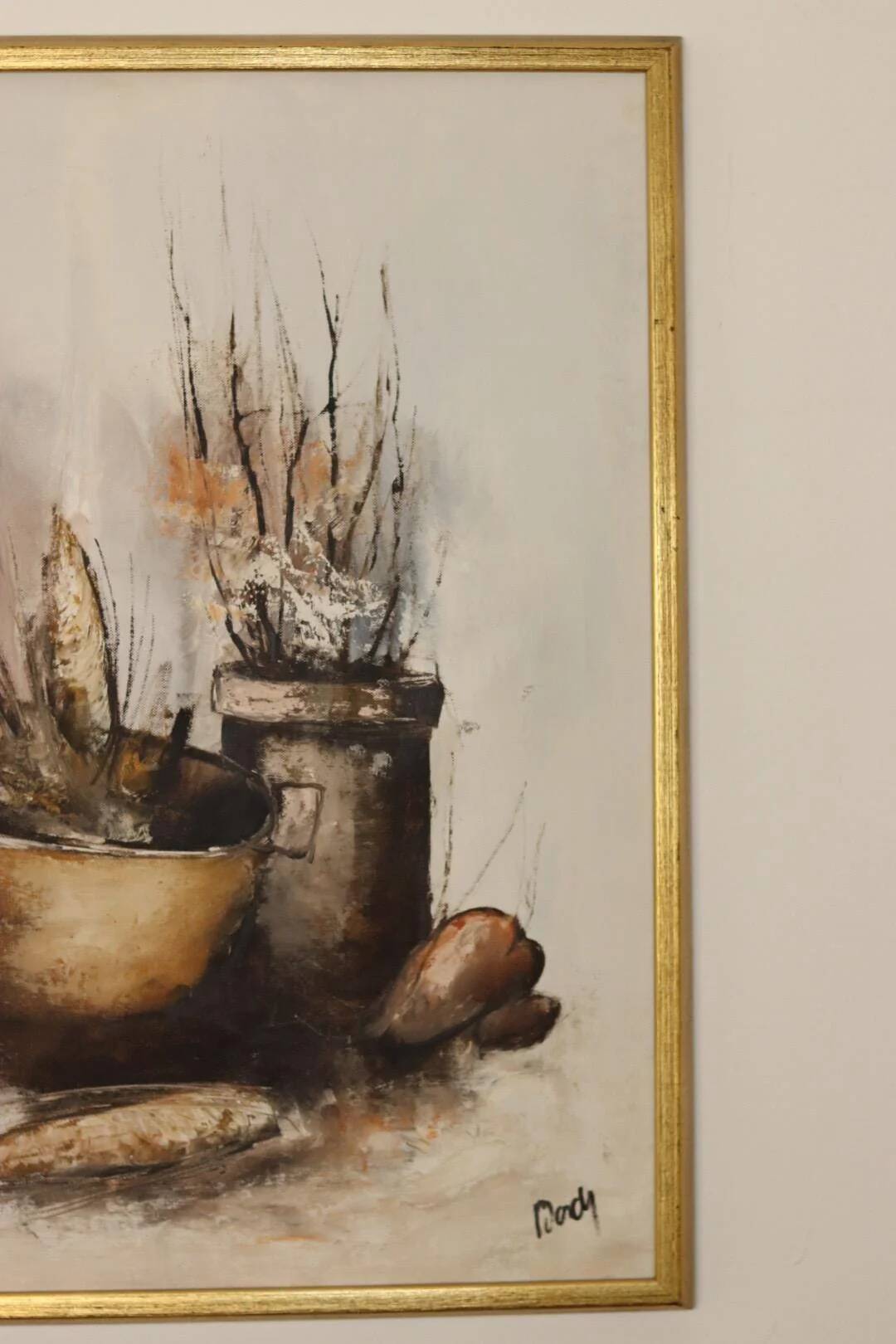 Swedish mid-century oil on canvas "Still Life Composition"