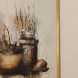 Swedish mid-century oil on canvas "Still Life Composition"